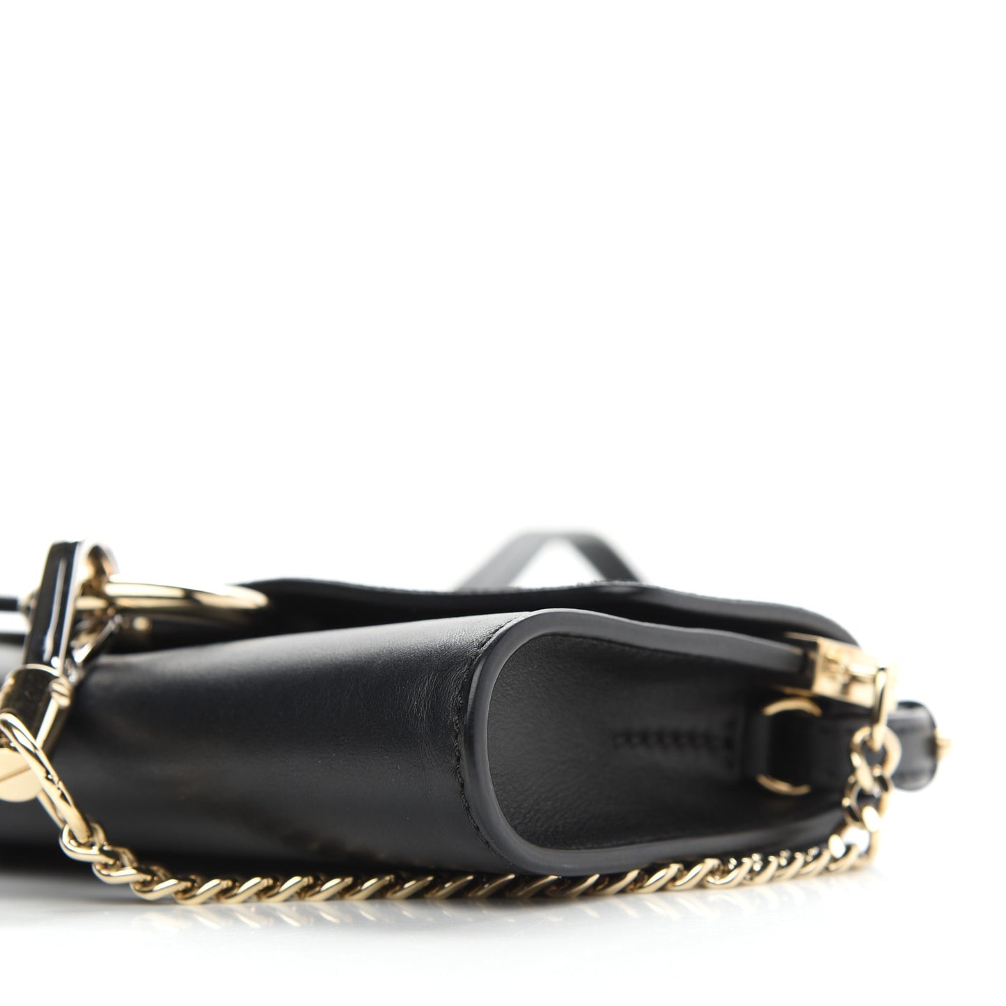 Suede Calfskin Mini Faye Shoulder Bag Black