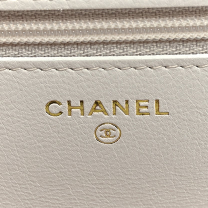 Chanel Goatskin Quilted Timeless CC Wallet On Chain WOC White 6 of 9