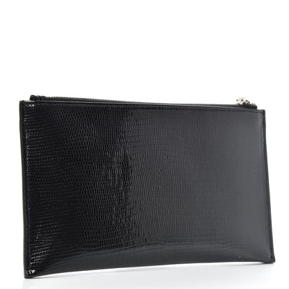 Saint Laurent Lizard Embossed Monogram Bill Pouch Black 3 of 8