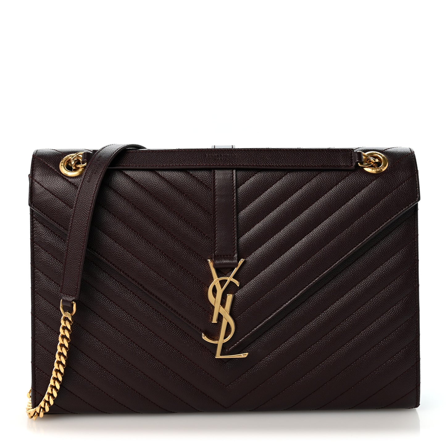 Grain De Poudre Matelasse Chevron Large Monogram Satchel Rouge Legion