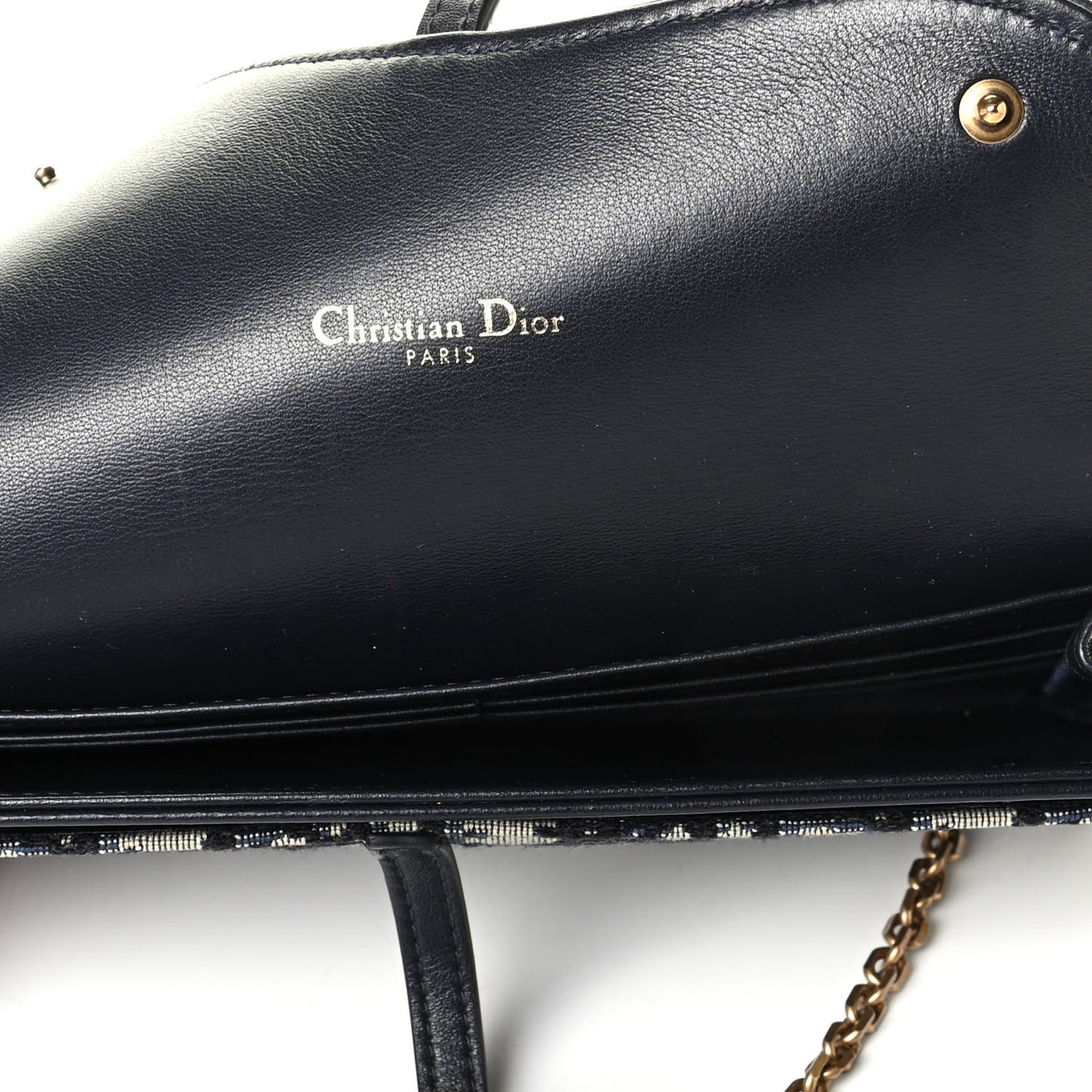 Oblique Saddle Chain Long Wallet Blue