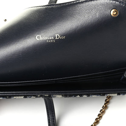 Christian Dior Oblique Saddle Chain Long Wallet Blue 6 of 8