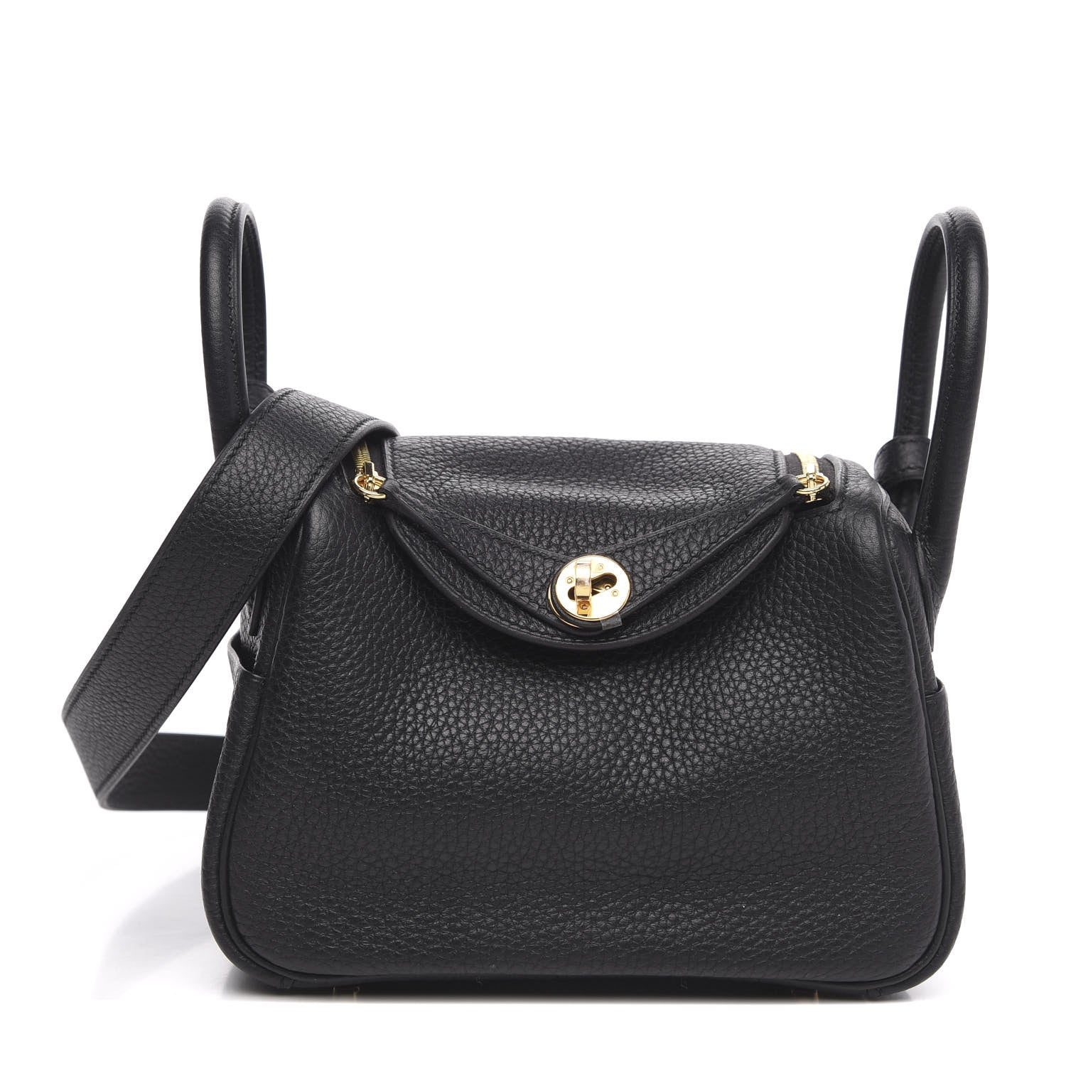Hermes Taurillon Clemence Mini Lindy 20 Black 1 of 8