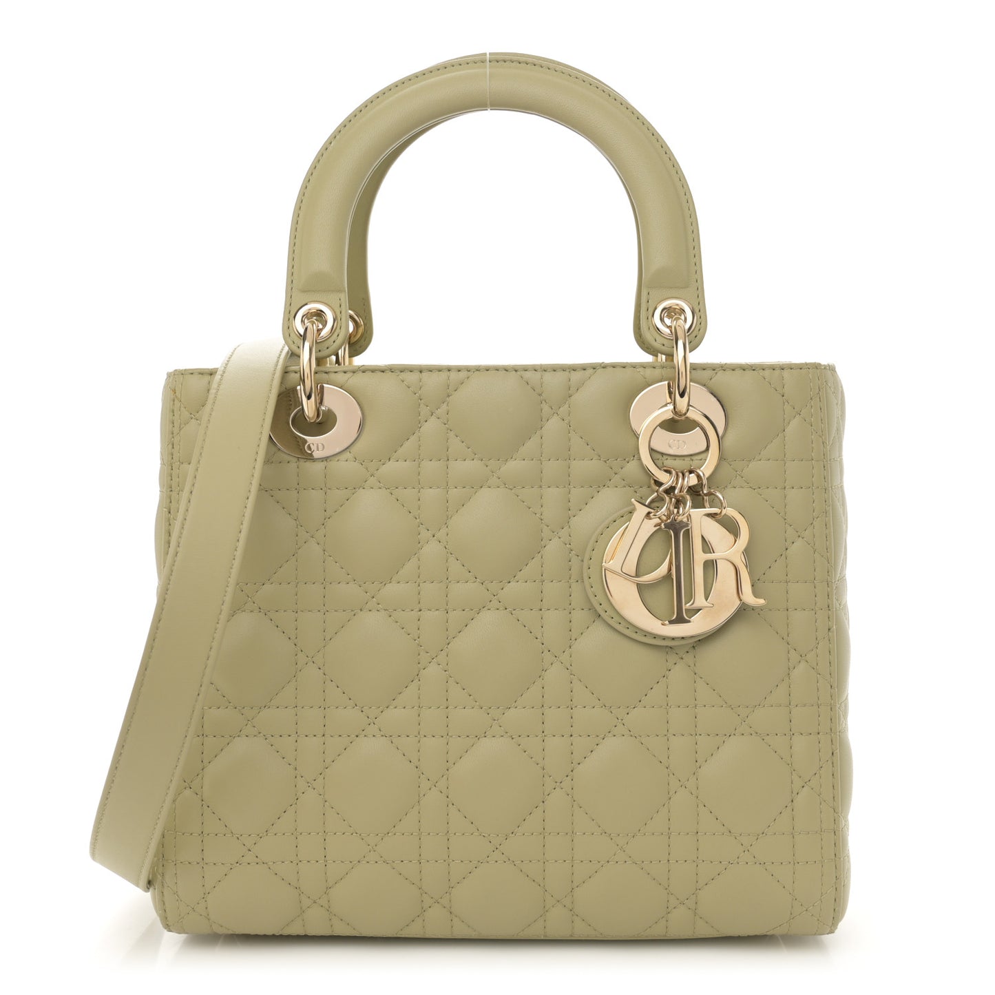 Lambskin Cannage Medium Lady Dior Pastel Peyote Green