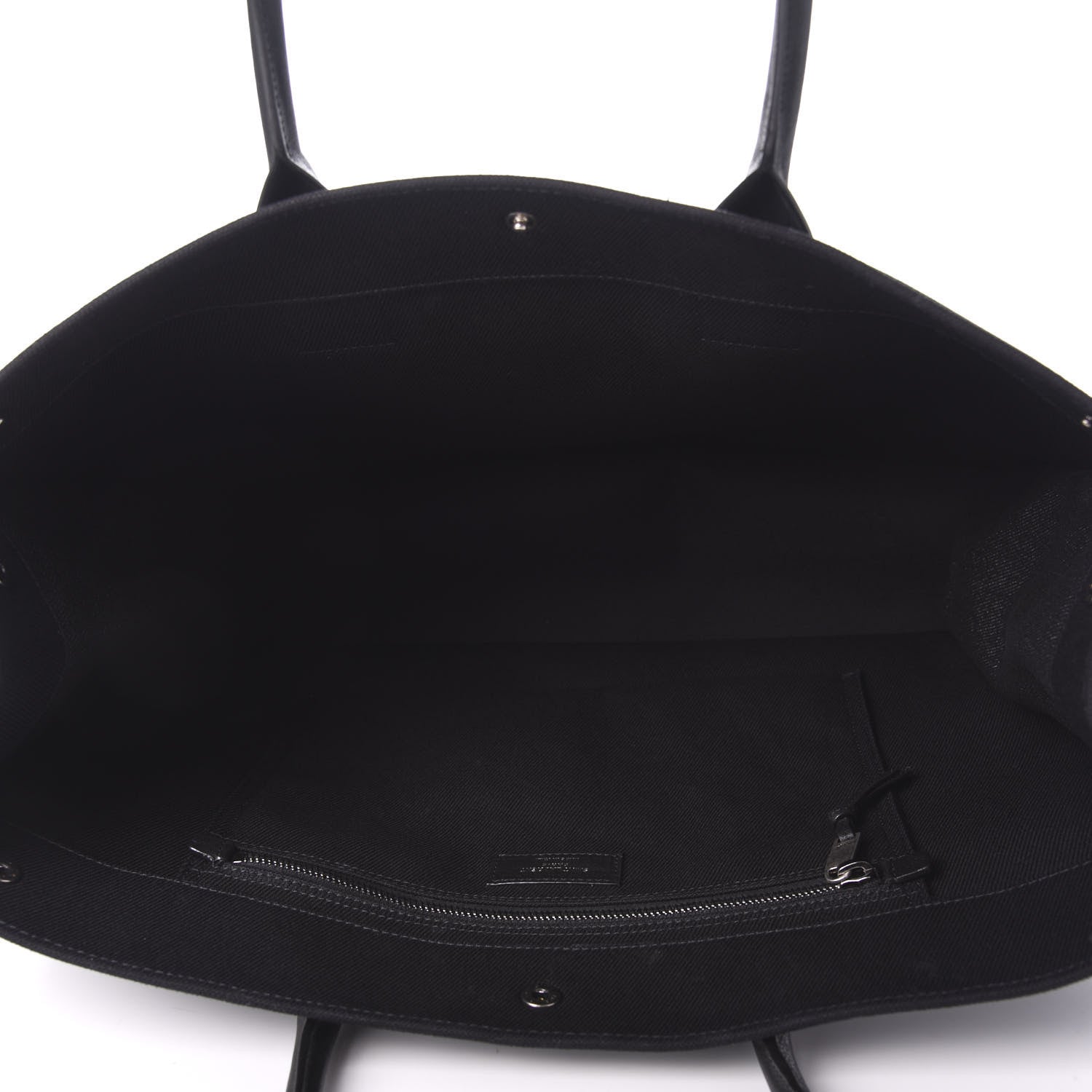 Saint Laurent Linen Calfskin Rive Gauche Tote Black 5 of 9