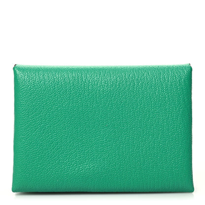 Hermes Chevre Mysore Verso Calvi Duo Card Case Menthe Rose Sakura 1 of 12