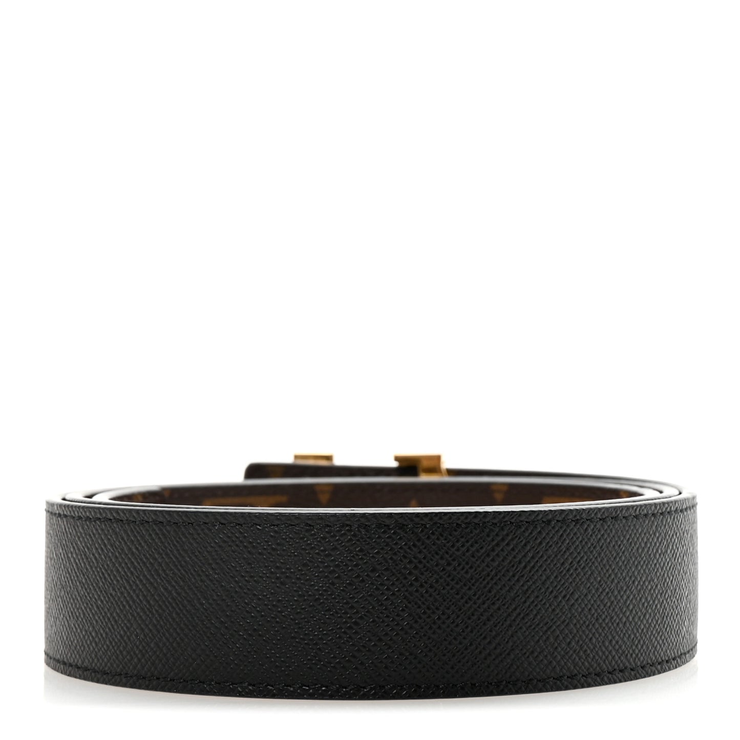 Calfskin Monogram 30mm LV Initiales Reversible Belt 90 36 Black