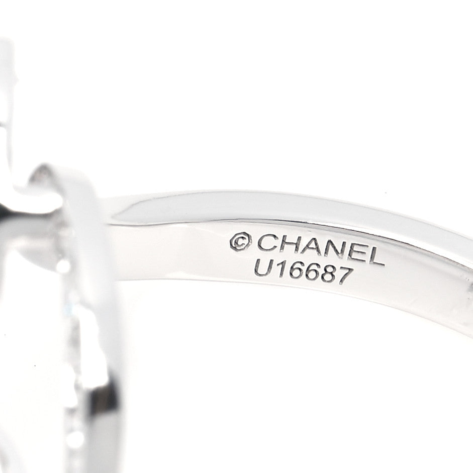 Chanel 18K White Gold Diamond Fil de Camelia Ring 54 6.75 5 of 6