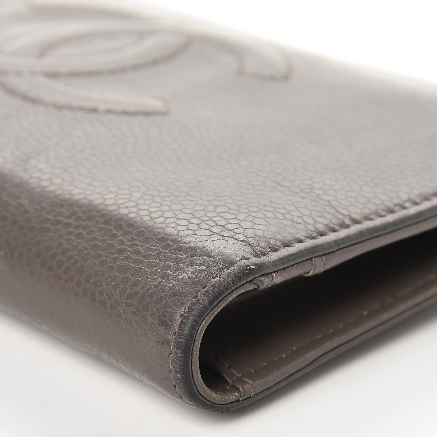Chanel Caviar Timeless CC Yen Wallet Grey 9 of 14
