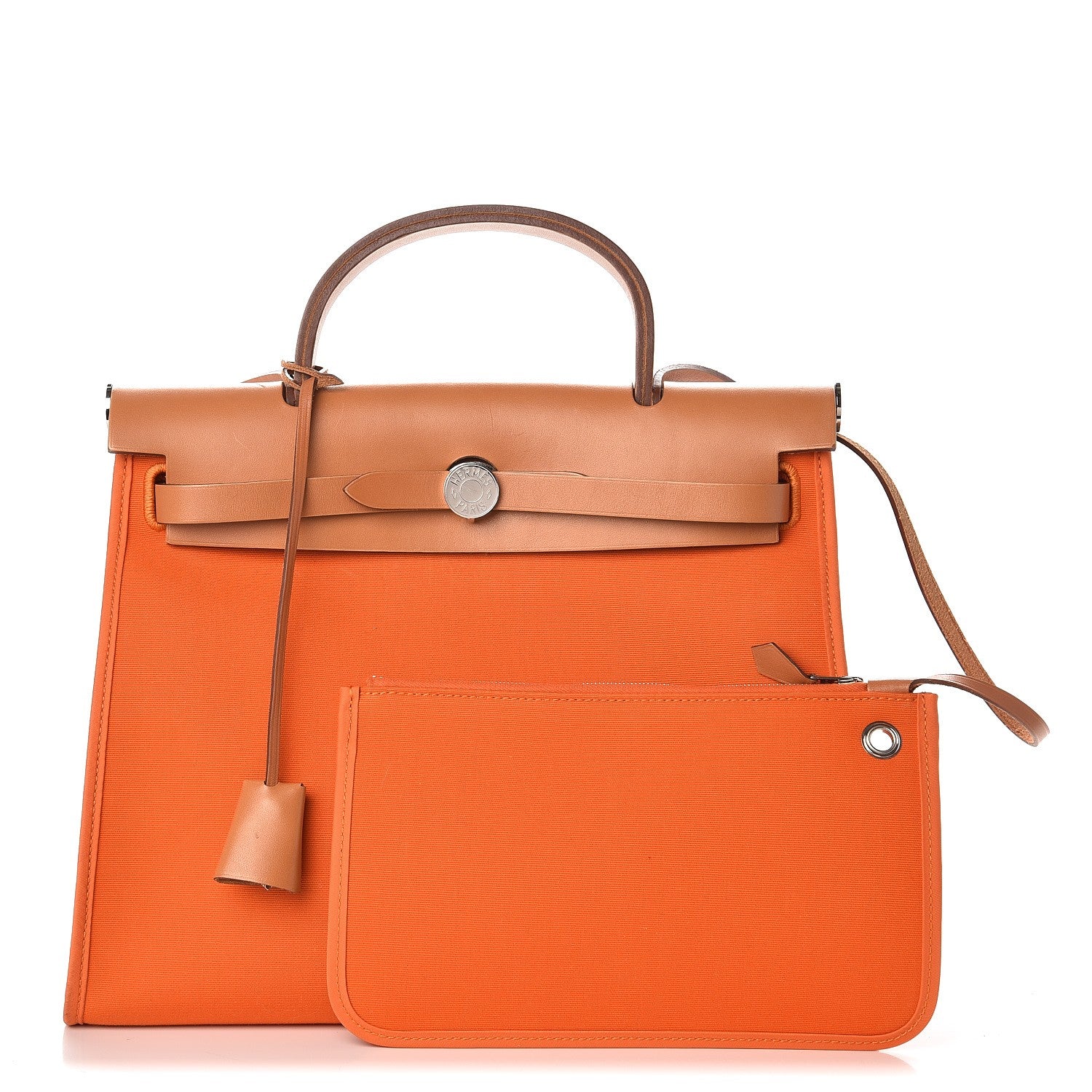 Hermes Vache Hunter Toile Herbag Zip 31 PM Orange 1 of 11