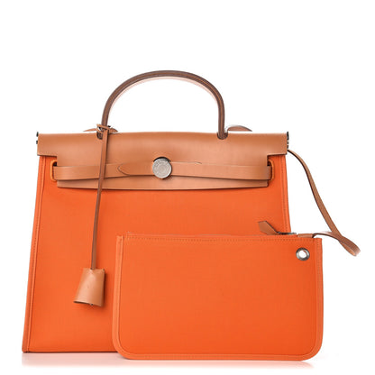 Hermes Vache Hunter Toile Herbag Zip 31 PM Orange 1 of 11
