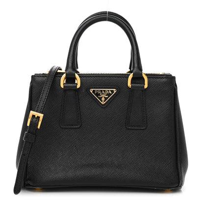Prada Saffiano Lux Micro Galleria Double Zip Tote Black 1 of 12