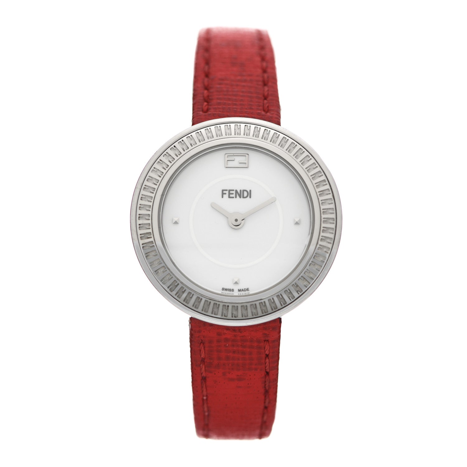 Fendi Stainless Steel Calfskin 28mm My Way Quartz Watch Red 1 of 8
