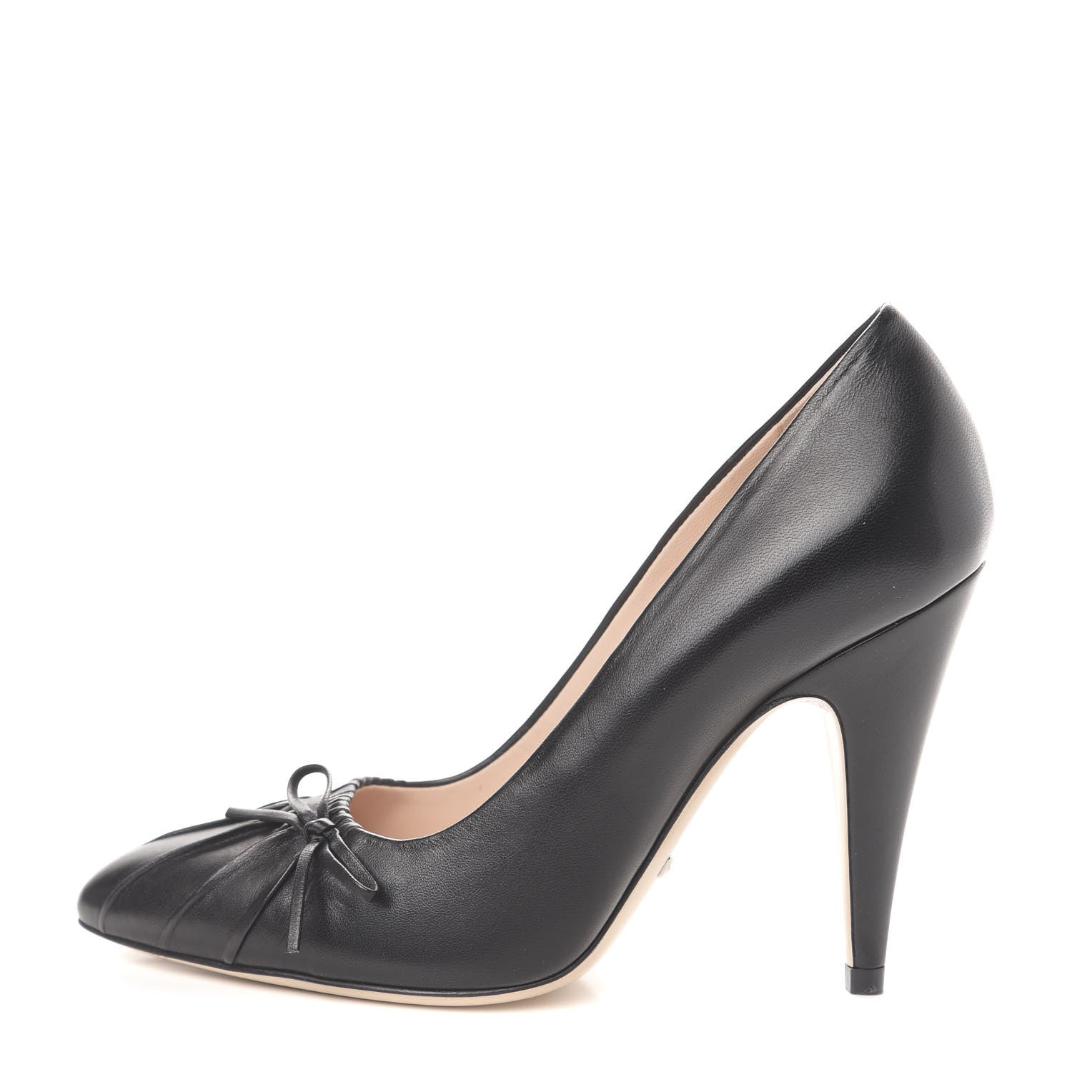 Gucci Nappa Bow High Heel Pumps 35.5 Black 1 of 9