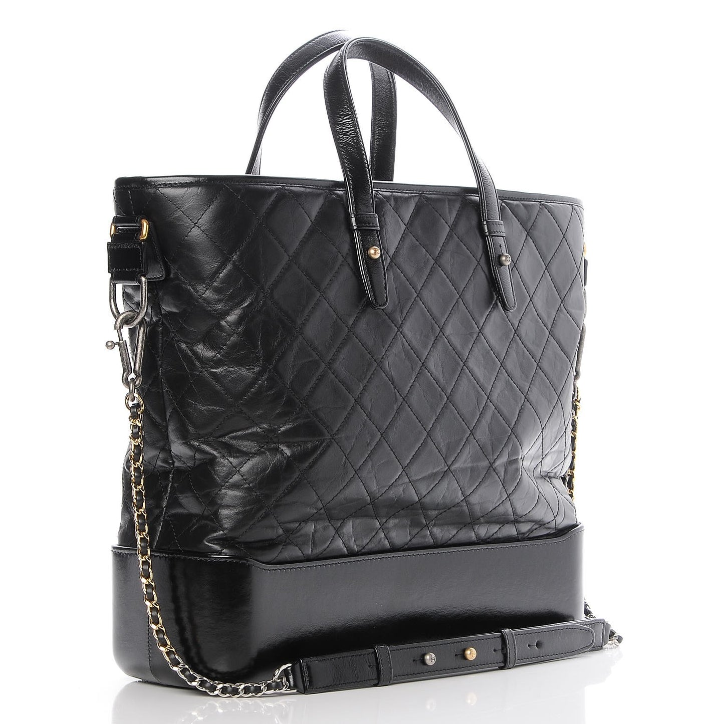 Calfskin Quilted Large Gabrielle Shopping Tote Black