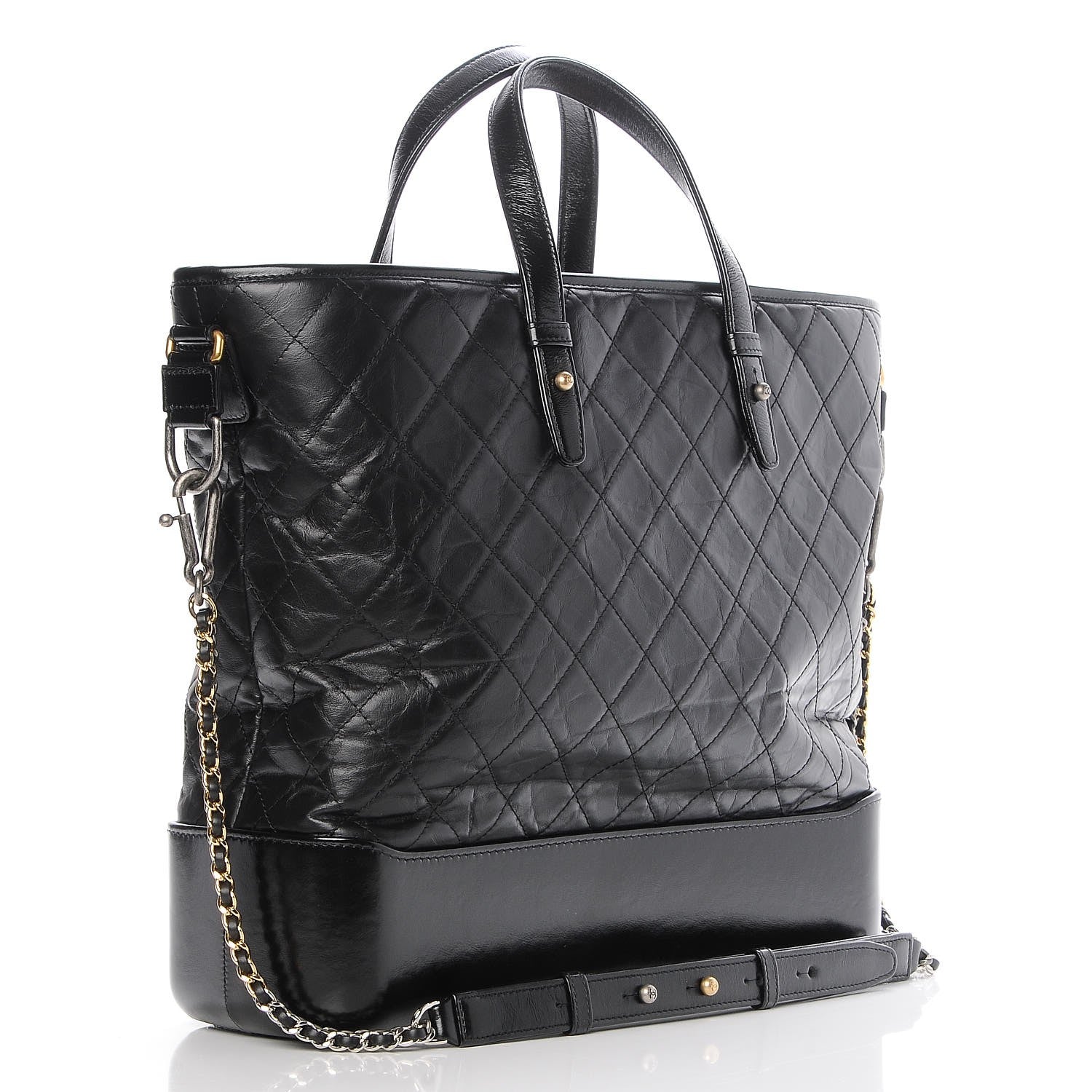 Chanel Calfskin Quilted Large Gabrielle Shopping Tote Black 4 of 8
