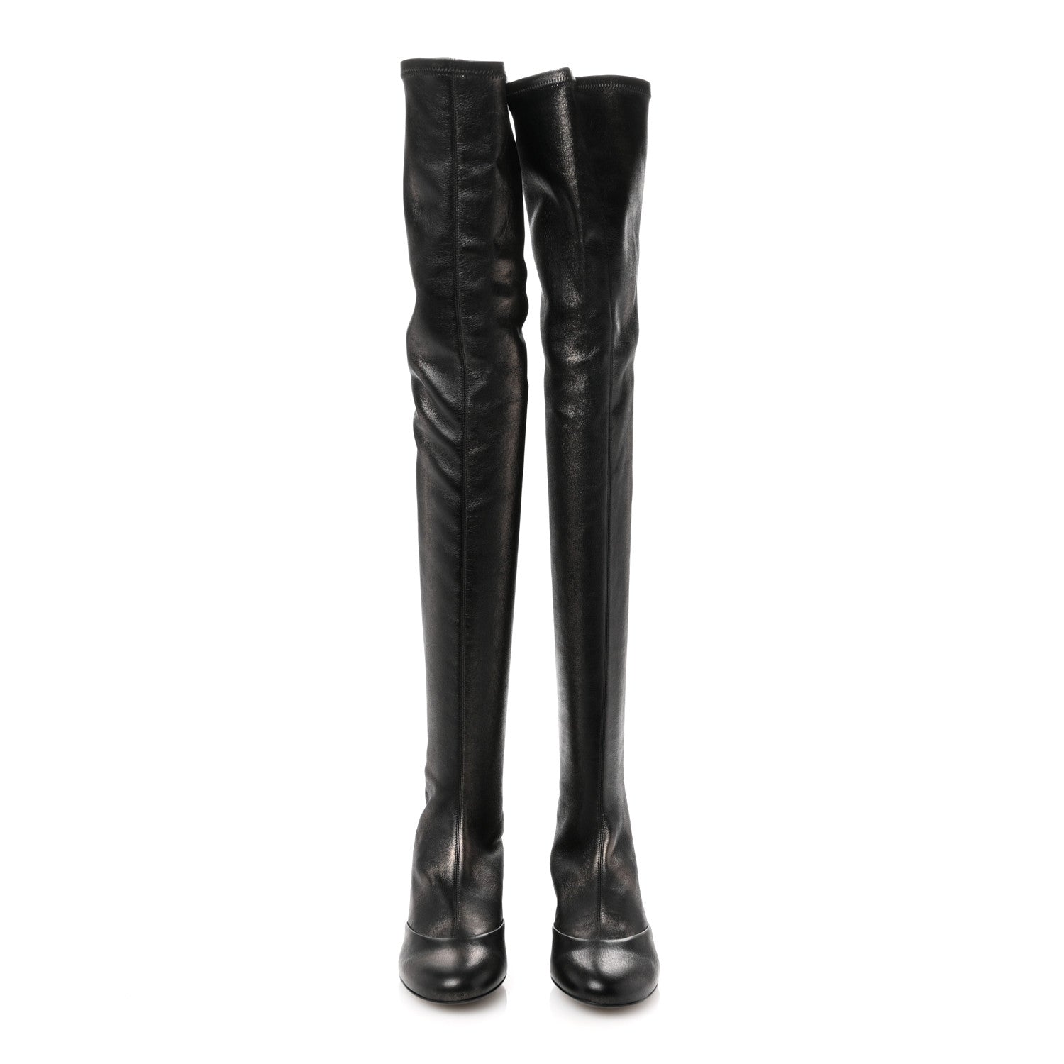 Chanel Metallic Lambskin Star Fantasy High Boots 36.5 Dark Grey 2 of 9