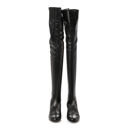 Chanel Metallic Lambskin Star Fantasy High Boots 36.5 Dark Grey 2 of 9