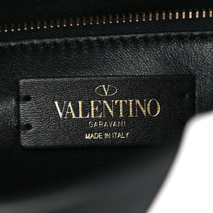Valentino Garavani Nappa Large Roman Stud Shoulder Bag Black White 6 of 9
