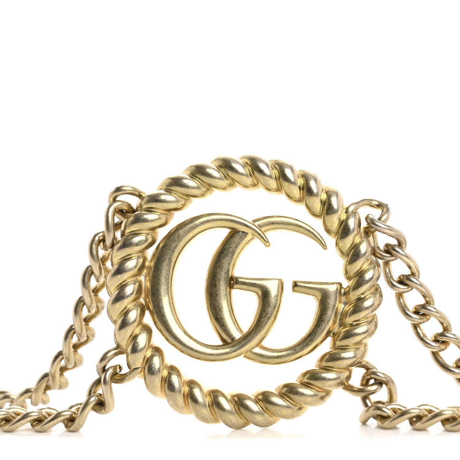 Gucci Metal Chain Crystal Torchon Double G Belt Gold 4 of 4