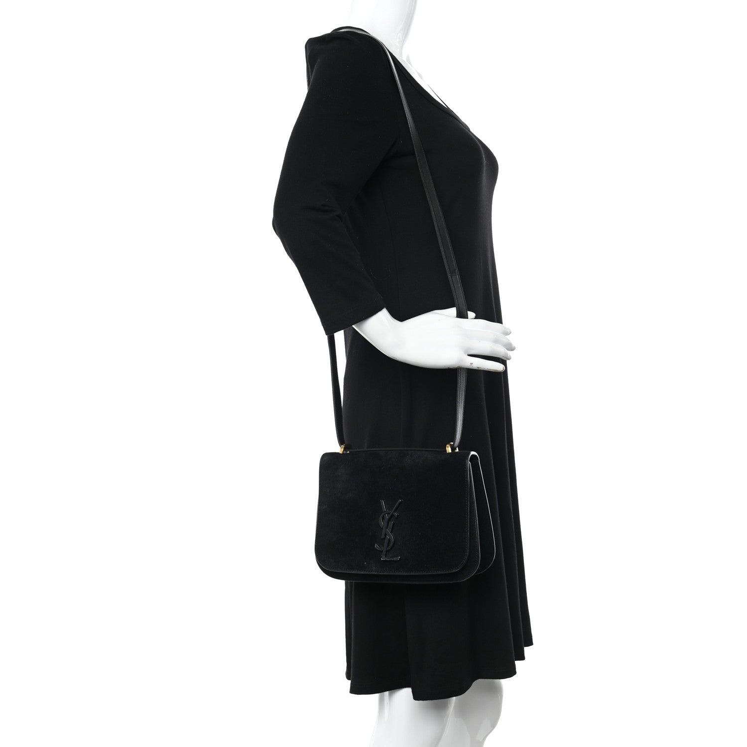 Saint Laurent Suede Small Spontini Saddle Bag Black 2 of 12