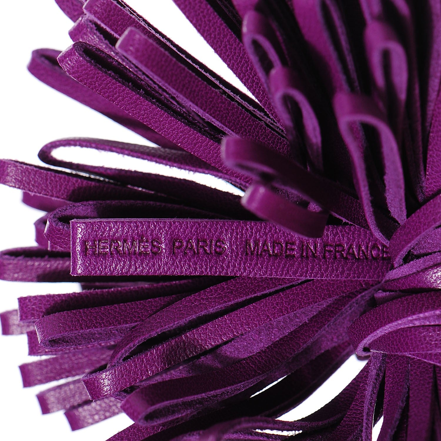 Hermes Lambskin Carmen Tassel Key Holder Anemone 5 of 6