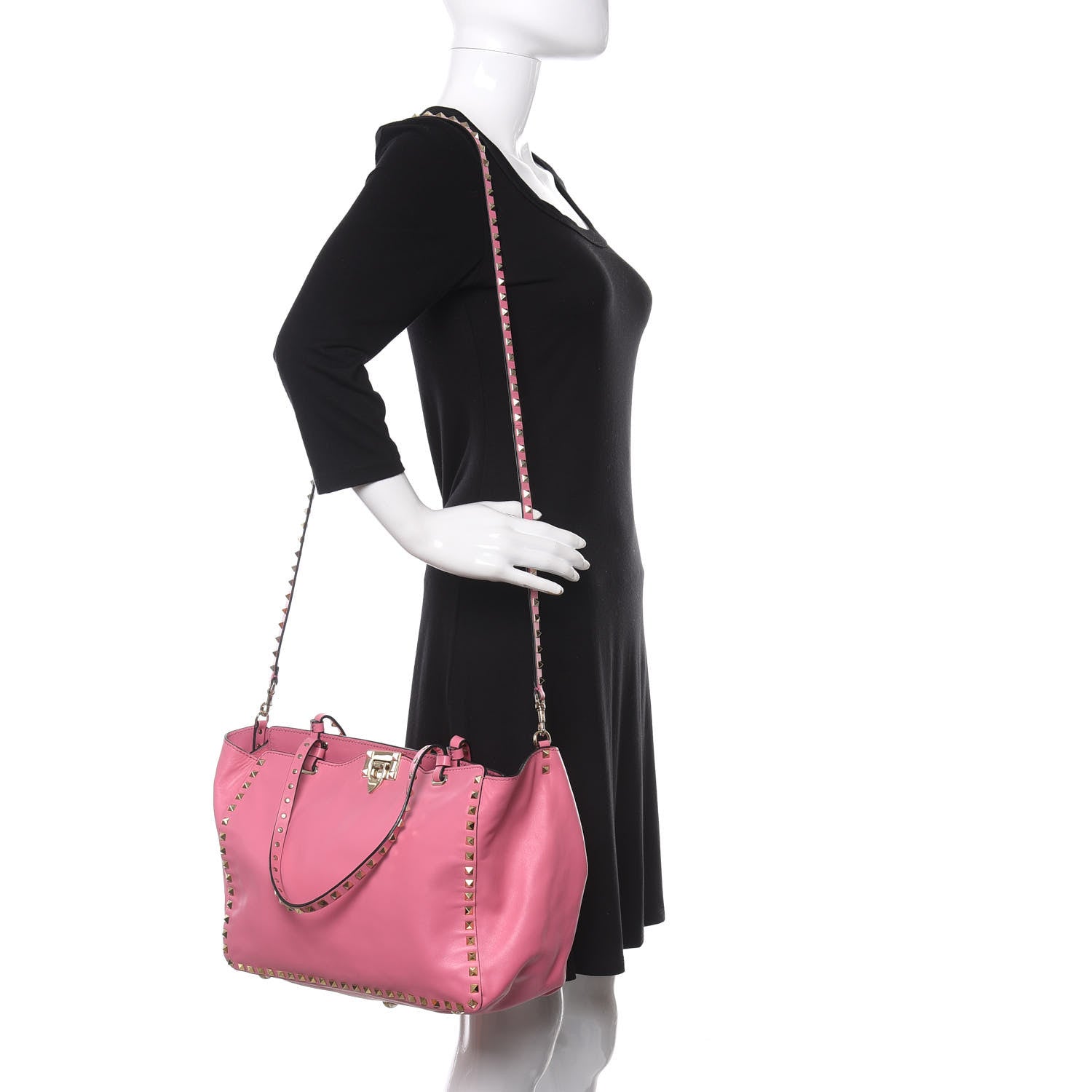 Valentino Garavani Vitello Medium Rockstud Tote Ninphea 2 of 14