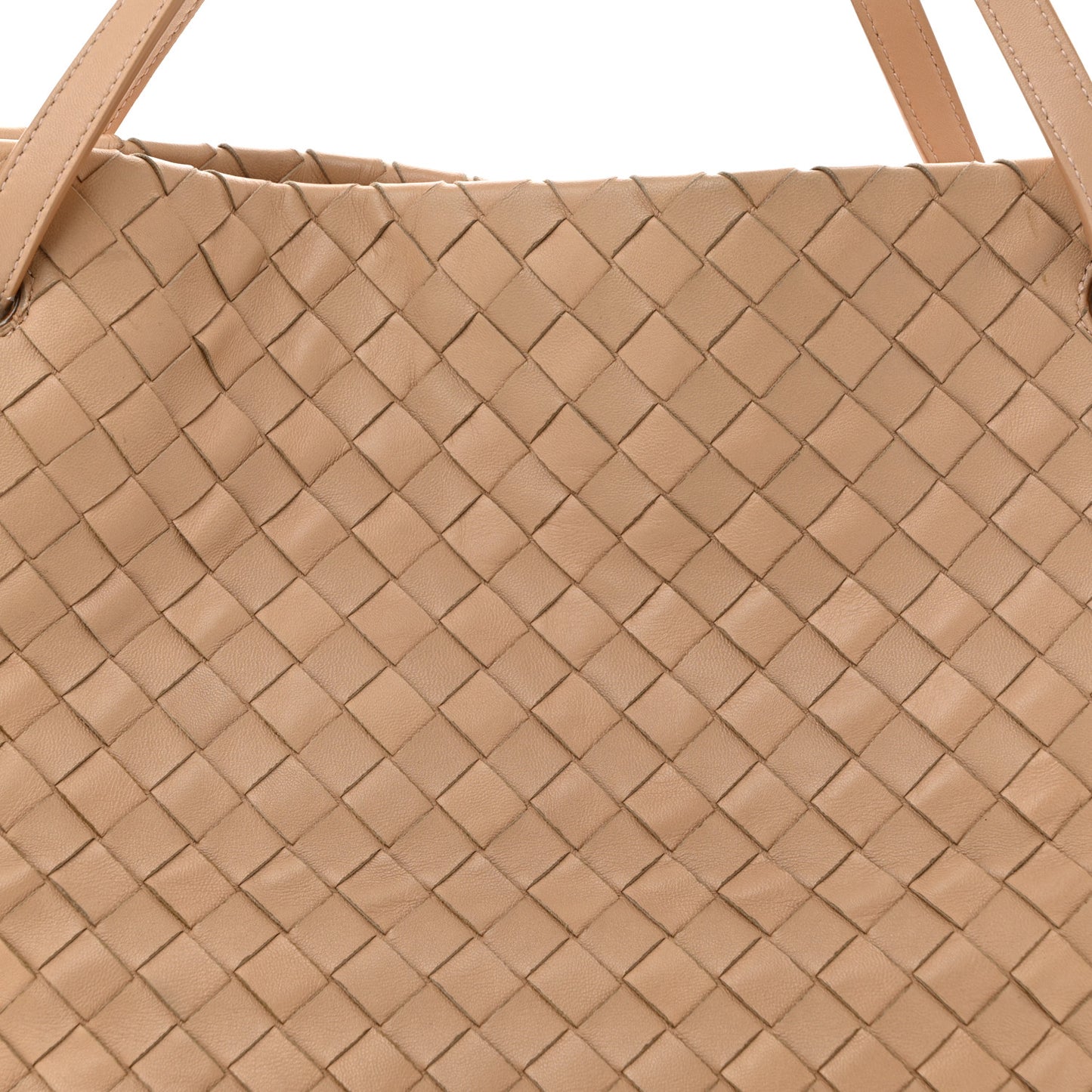 Nappa Intrecciato Shoulder Bag Almond