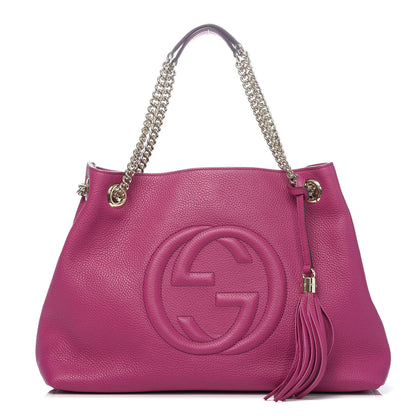 Gucci Cellarius Calfskin Medium Soho Chain Shoulder Bag Bright Bouganville 1 of 10