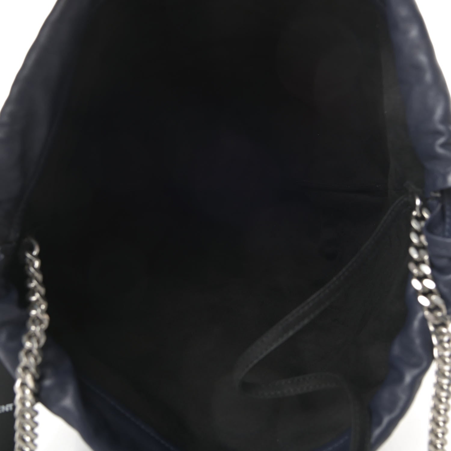 Saint Laurent Lambskin Teddy Drawstring Bag Navy 6 of 11