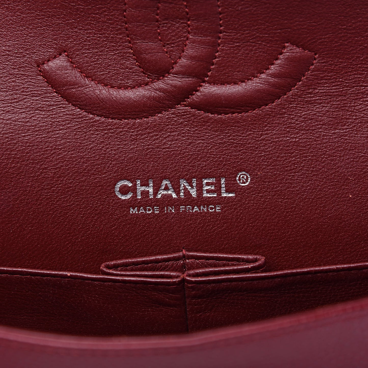 Caviar Quilted Medium Double Flap Dark Red