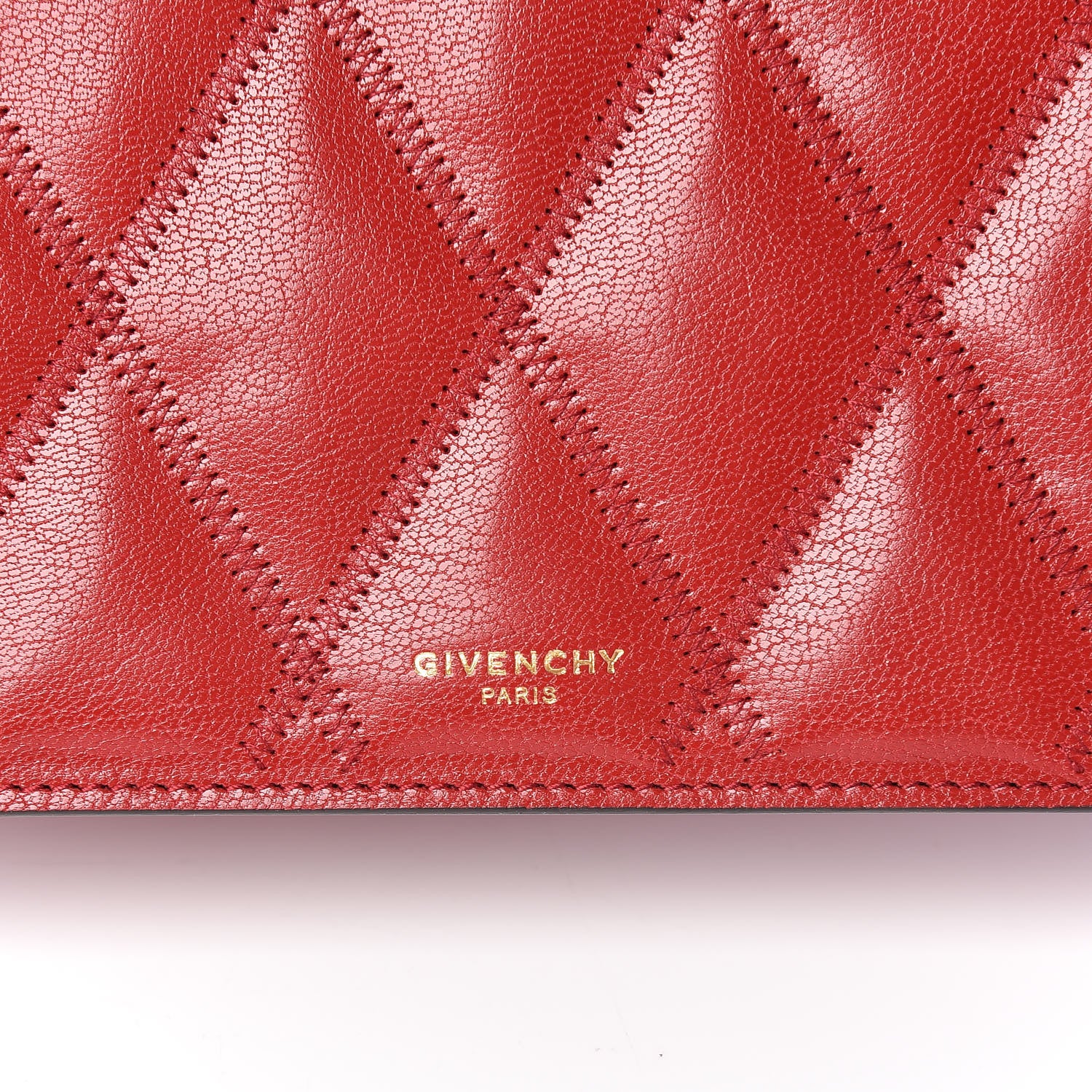 Givenchy Goatskin Quilted GV3 Strap Wallet Vermillon 6 of 12
