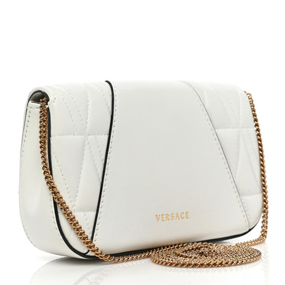 Versace Nappa Quilted Virtus Evening Bag White 3 of 8