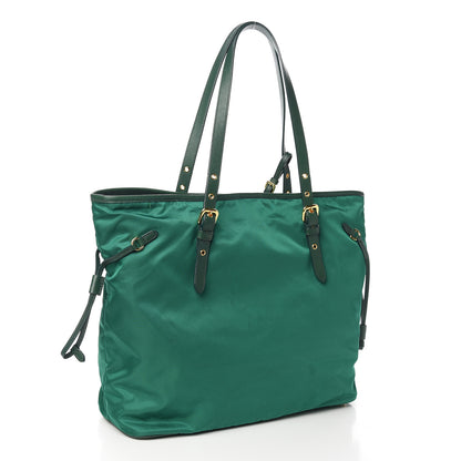 Prada Tessuto Nylon Saffiano Tote Oleandro 3 of 17