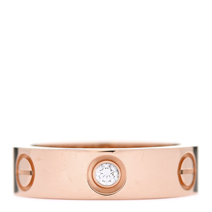 Cartier 18K Pink Gold 3 Diamond 5.5mm LOVE Ring 54 6.75 1 of 5