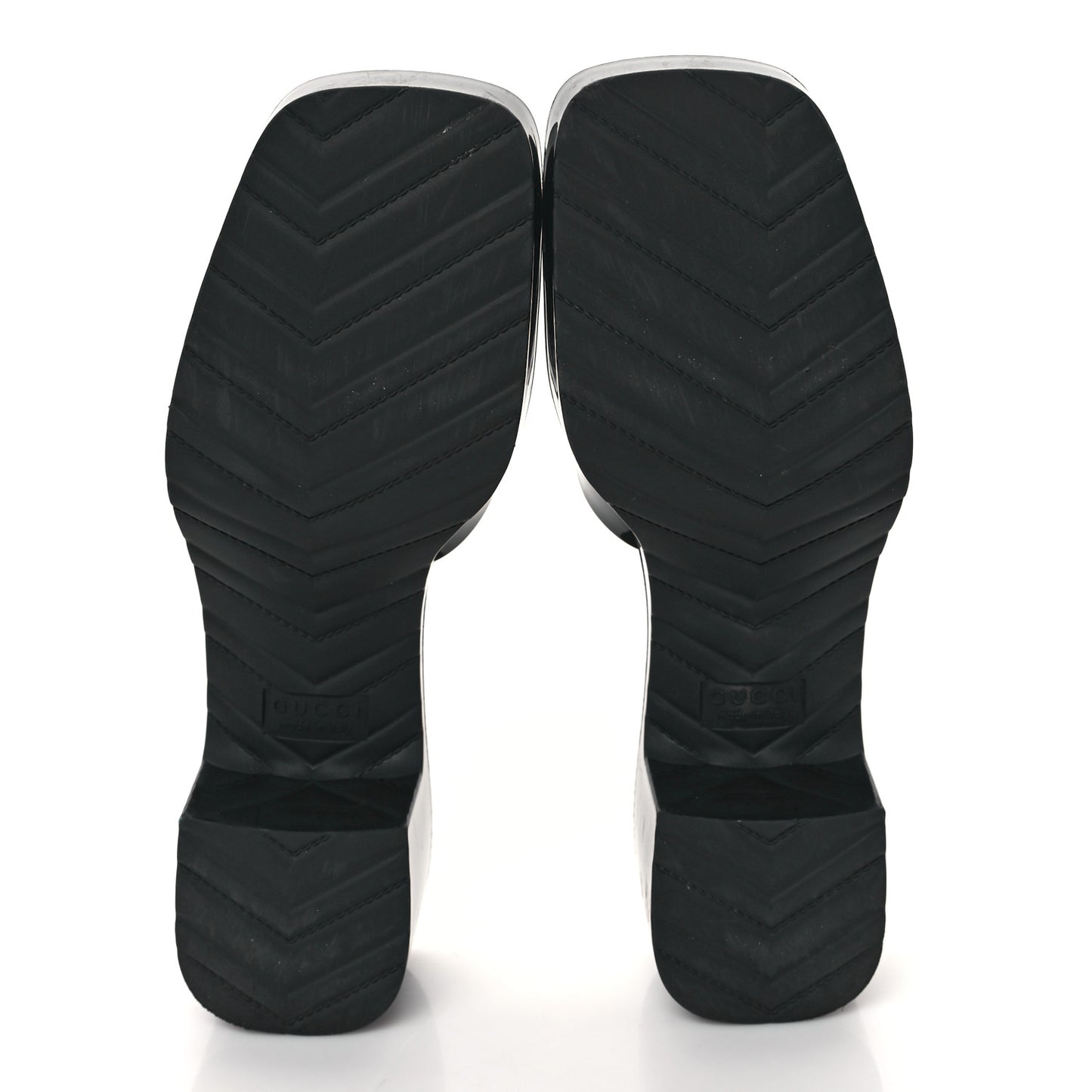 Rubber Gucci Logo Womens Platform 20/60mm Slide Sandals 40 Black