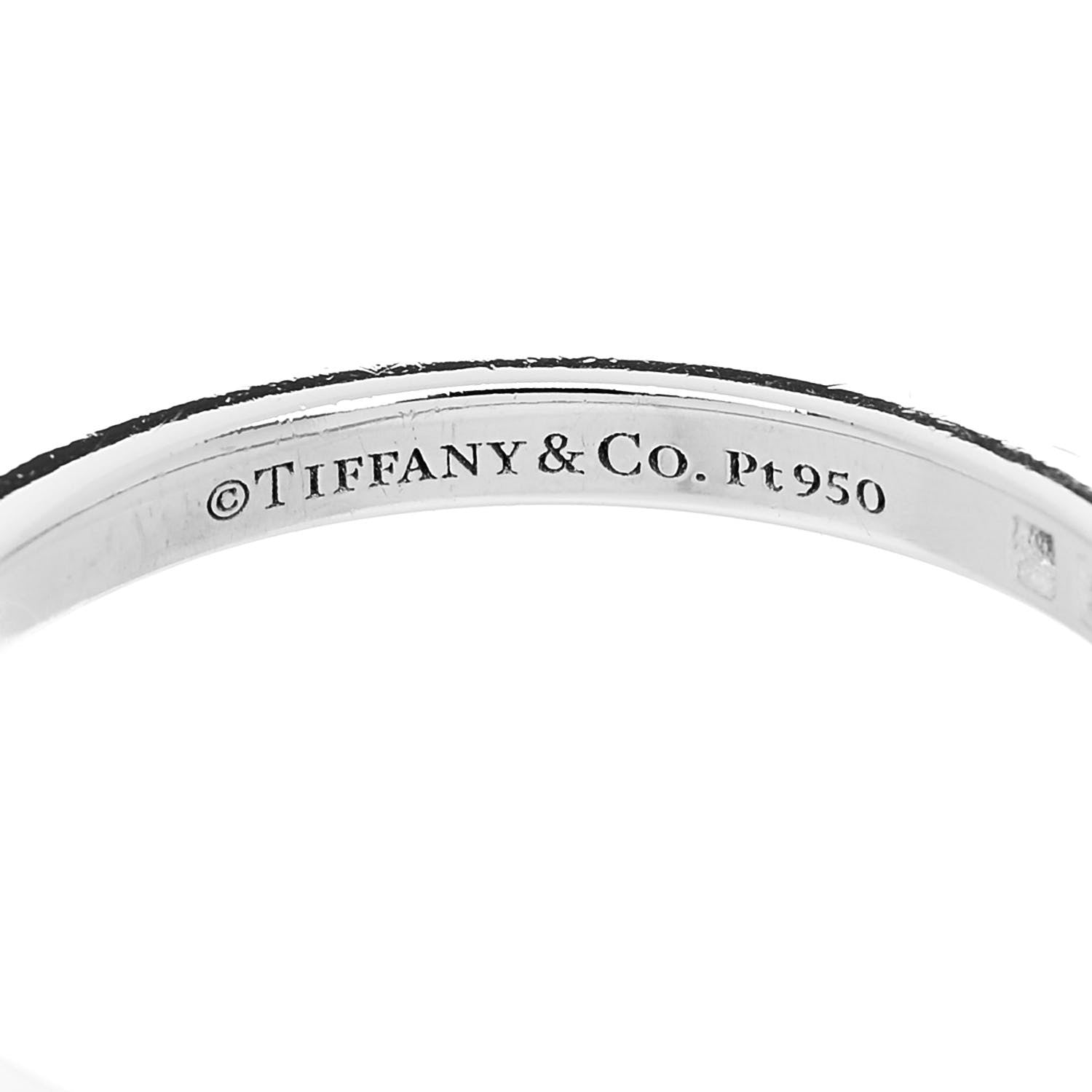 Tiffany Platinum Diamond Soleste V Band Ring 54 6.75 4 of 5