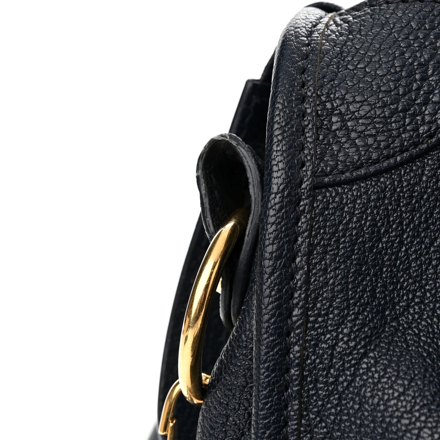 Chevre Gold Metallic Edge Hardware Mini City Bleu Nuit Dark Sea
