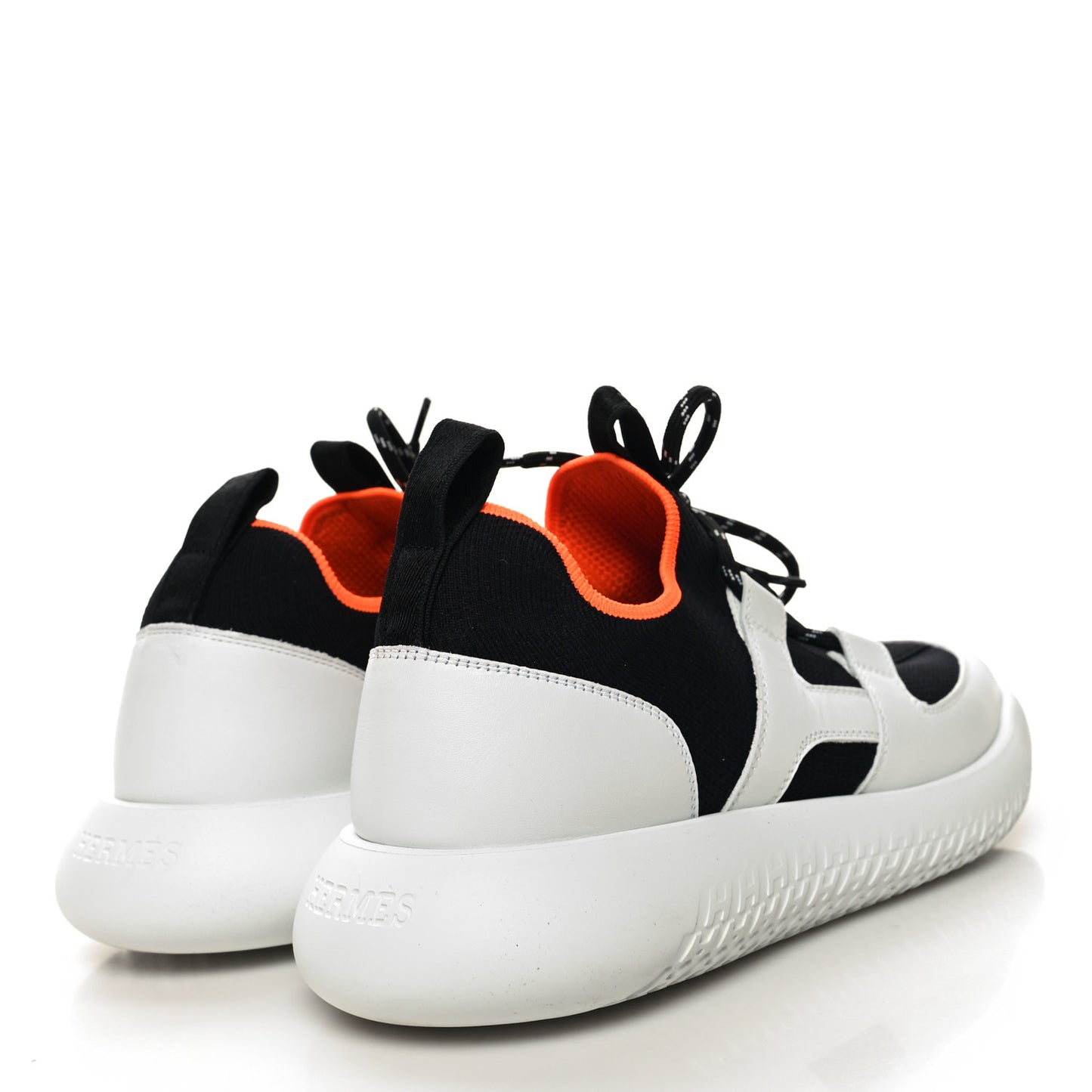Technical Canvas Calfskin Womens Duel Sneakers 38 White Black
