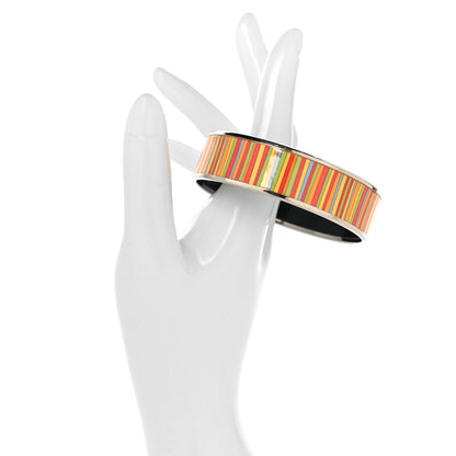 Hermes Enamel Printed Stripes Wide Bracelet 65 3 of 10