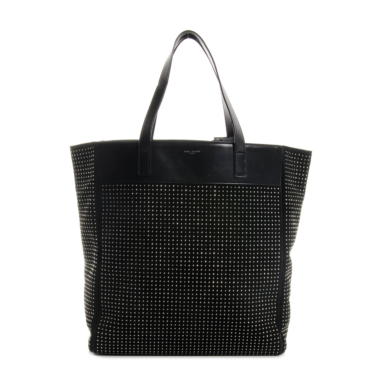 Leather Studded North South Shopper Tote Black