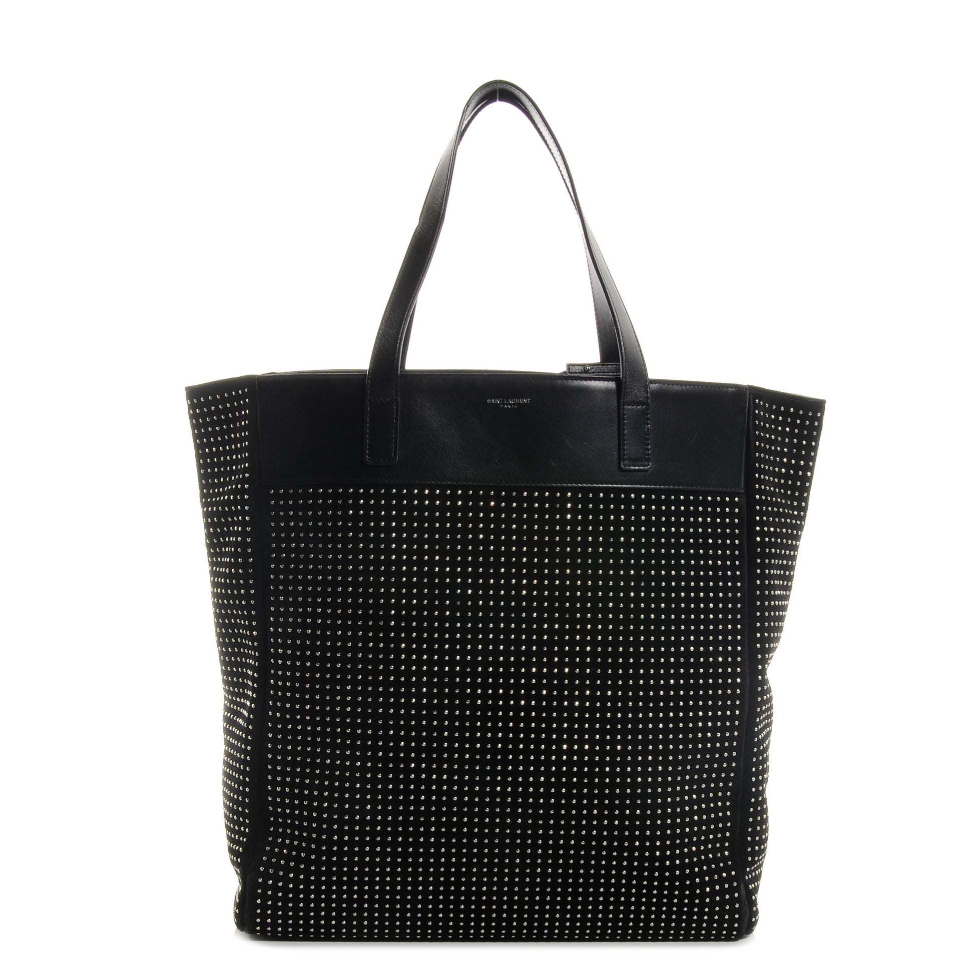 Saint Laurent Leather Studded North South Shopper Tote Black 1 of 7