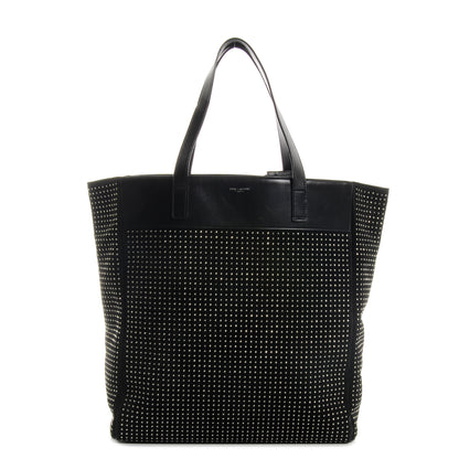 Saint Laurent Leather Studded North South Shopper Tote Black 1 of 7