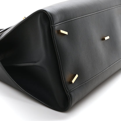 Salvatore Ferragamo Calfskin Large Hug Soft Bag Black Flame Red 8 of 9