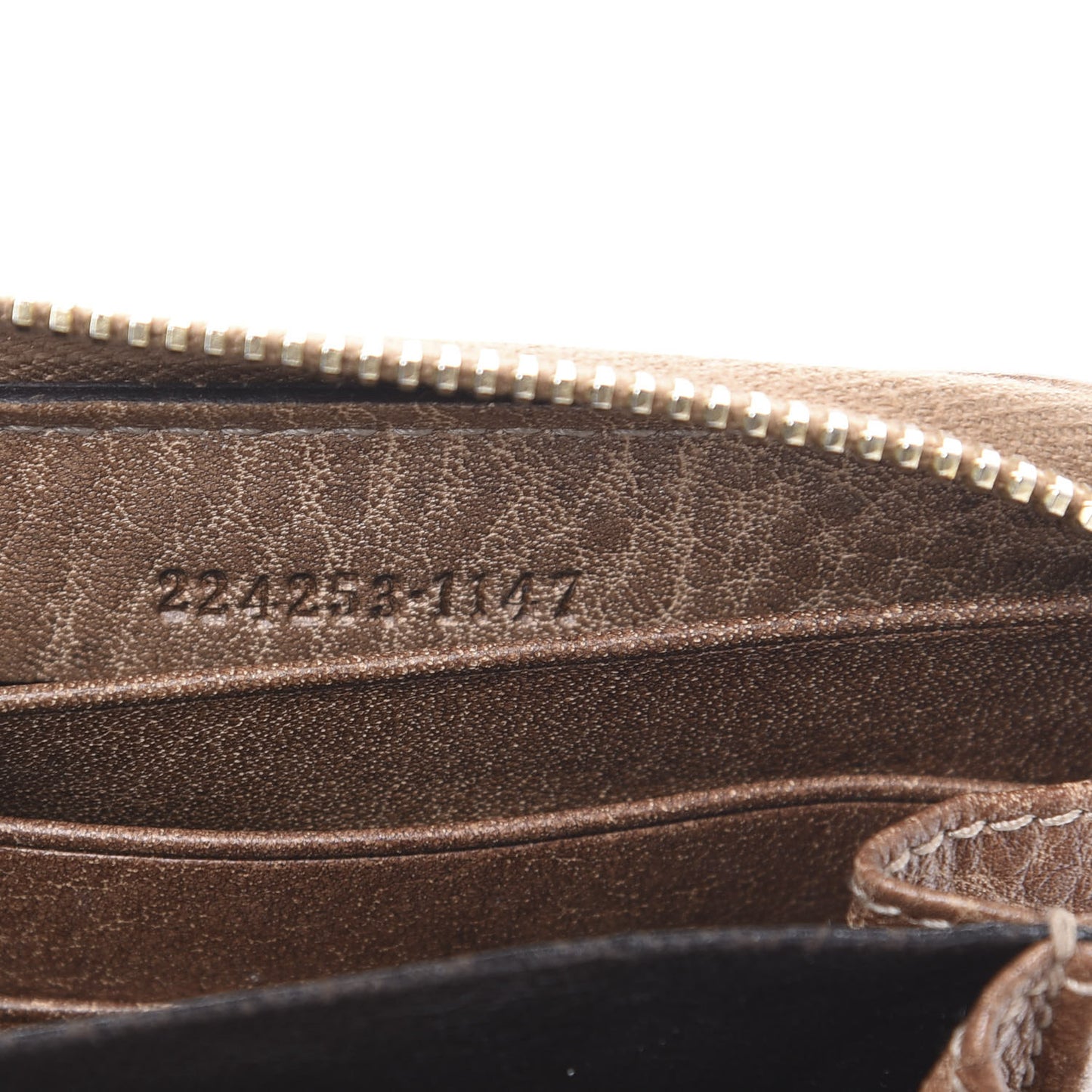 Guccissima Bamboo Tassel Zip Around Wallet Light Brown