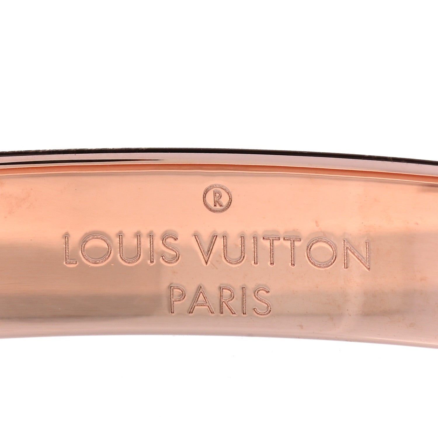 Louis Vuitton Brass Crystal Monogram Nanogram Strass Cuff S Pink Gold 4 of 7
