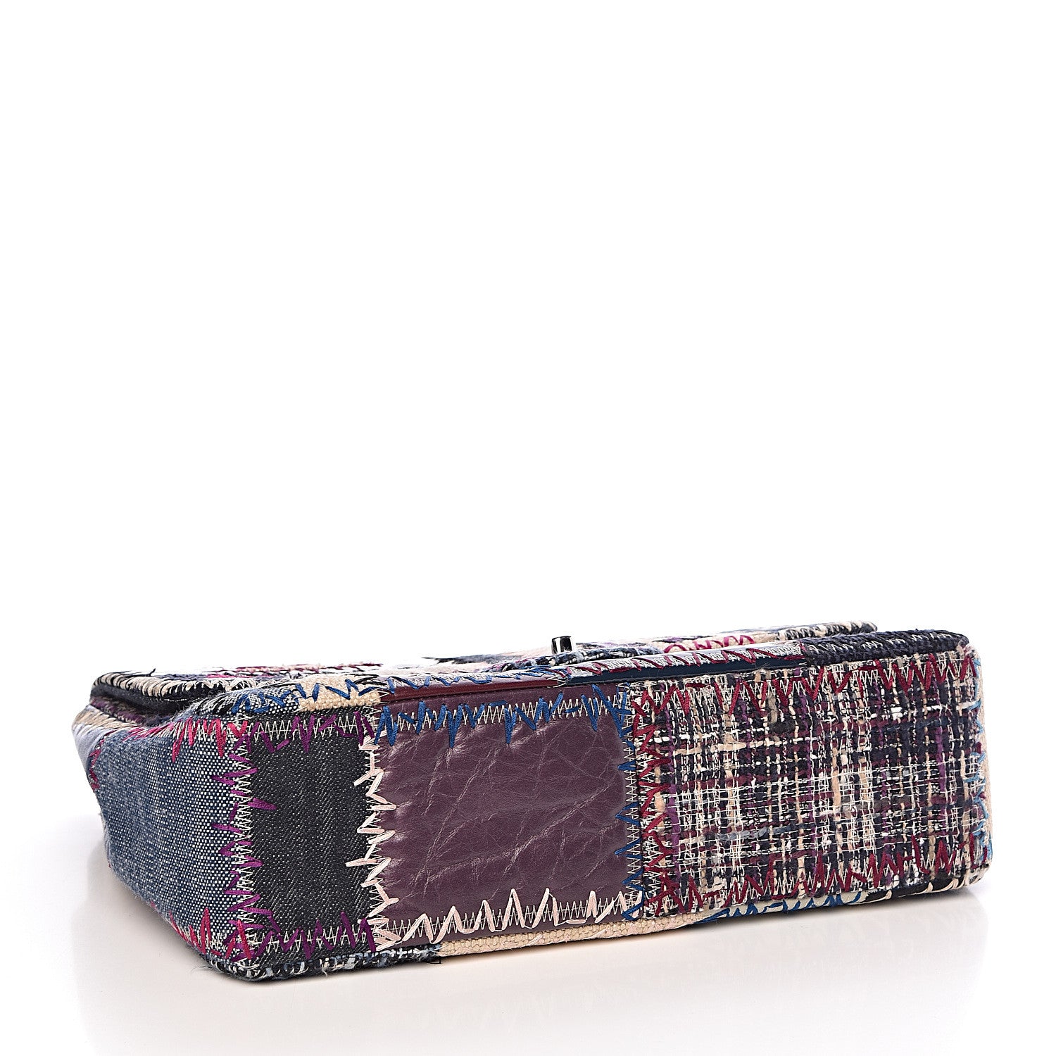 Chanel Denim Tweed Patchwork Jumbo Single Flap Multicolor 4 of 10