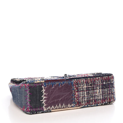 Chanel Denim Tweed Patchwork Jumbo Single Flap Multicolor 4 of 10