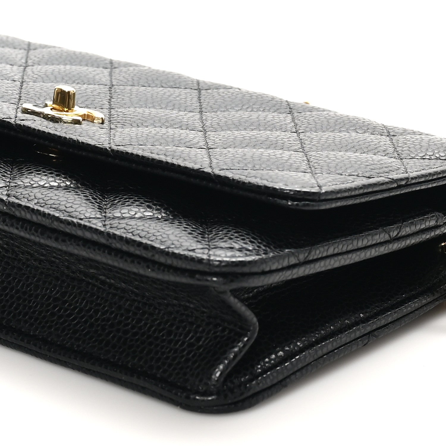 Chanel Caviar Quilted CC Turnlock Wallet On Chain Black 10 of 12