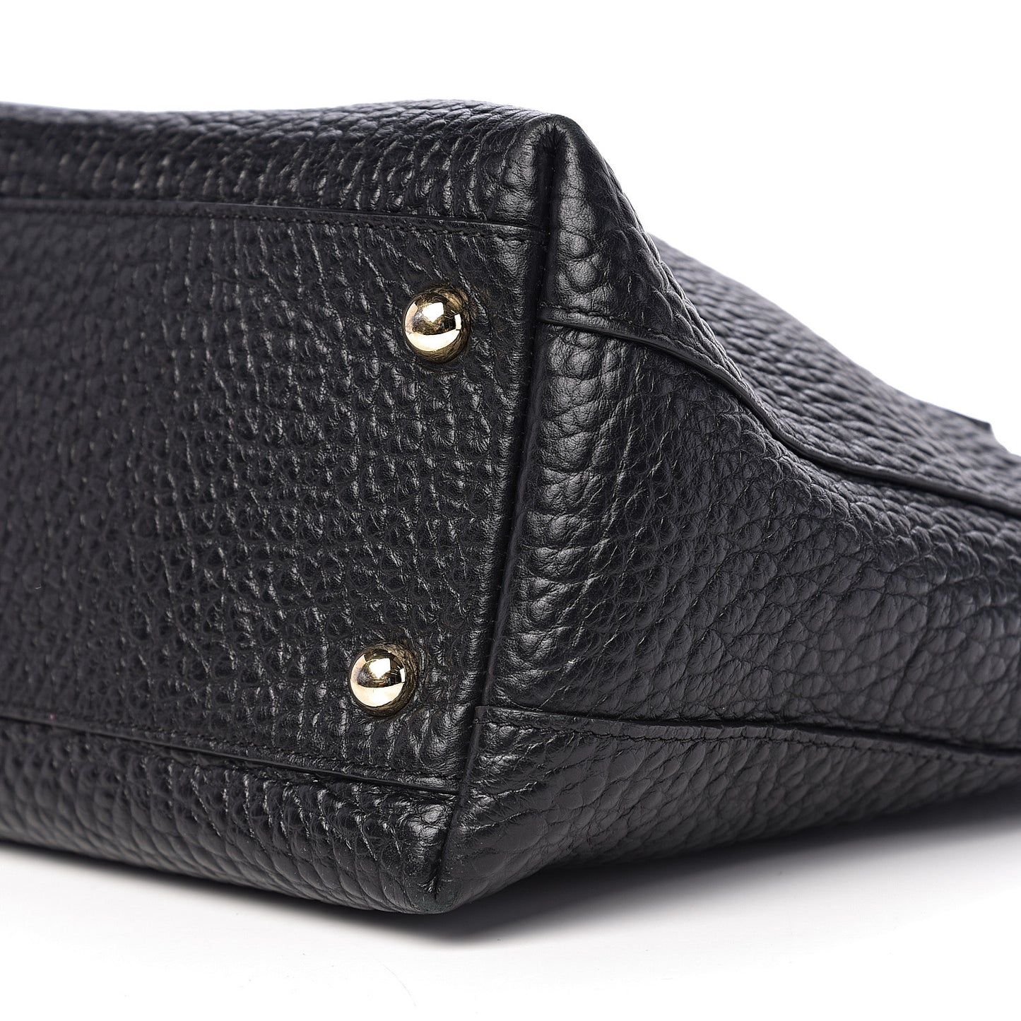 Signature Grain Calfskin Medium Welburn Tote Black